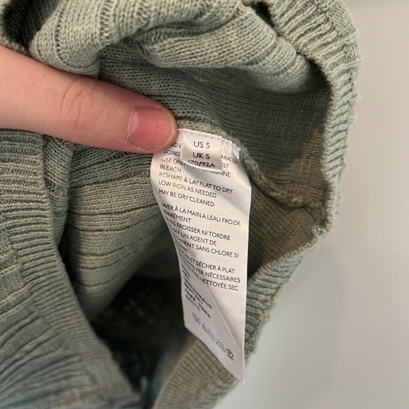 Free People Beach Green One Shoulder Cotton and Linen Sweater Tank Size Small - Picture 4 of 6